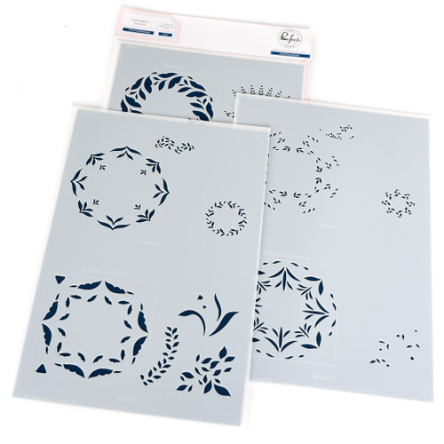 Pinkfresh Studio 9.75"X6.25" Stencils-Floral Kaleidoscope - 5A002MLQ-1GP1R - 716892111327