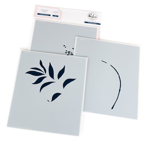 Pinkfresh Studio 4.25"X5.5" Stencils-Grateful Greenery - 5A002MLY-1GP23 - 716892111242