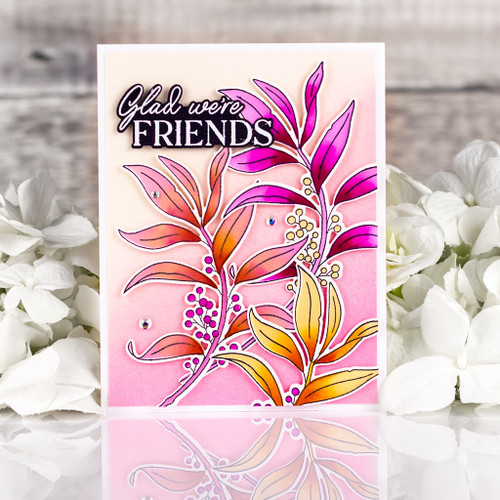 Pinkfresh Studio 4.25"X5.5" Stencils-Grateful Greenery - 5A002MLY-1GP23