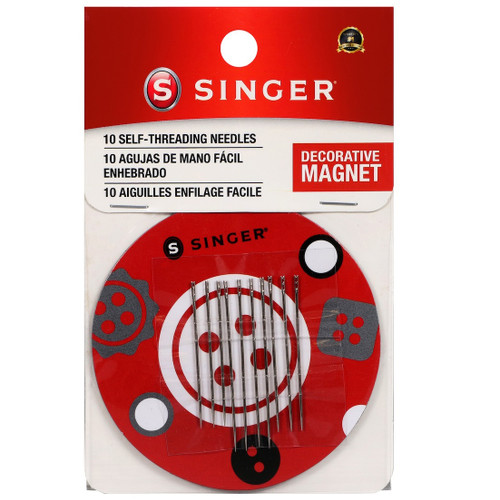 SINGER Self-Threading Hand Needles W/Magnetic Storage-Assorted 10/Pkg - 5A002MMB-1GP26 - 075691473600