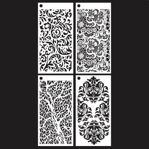 Elizabeth Craft Stencils 4/Pkg-Journal Stencils 6 - 5A002MQS-1GP5N - 741527317003