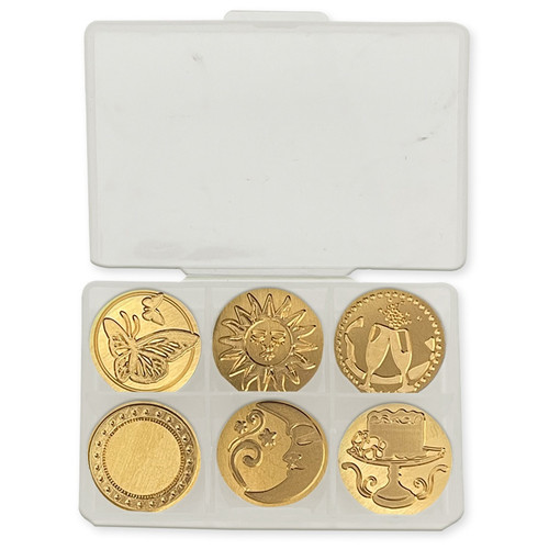 Stamperia Wax Seal Set 6/PKG-Celebration - 5A002LHV-1GN66 Stamperia Wax Seal Set 6/PKG-Celebration - 5A002LHV-1GN66