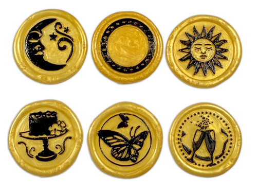 Stamperia Wax Seal Set 6/PKG-Celebration - 5A002LHV-1GN66 Stamperia Wax Seal Set 6/PKG-Celebration - 5A002LHV-1GN66