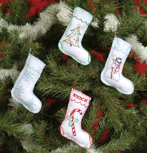 Jack Dempsey Christmas Ornaments Set Of Six-Stockings - 5A002MJ4-1GNXT