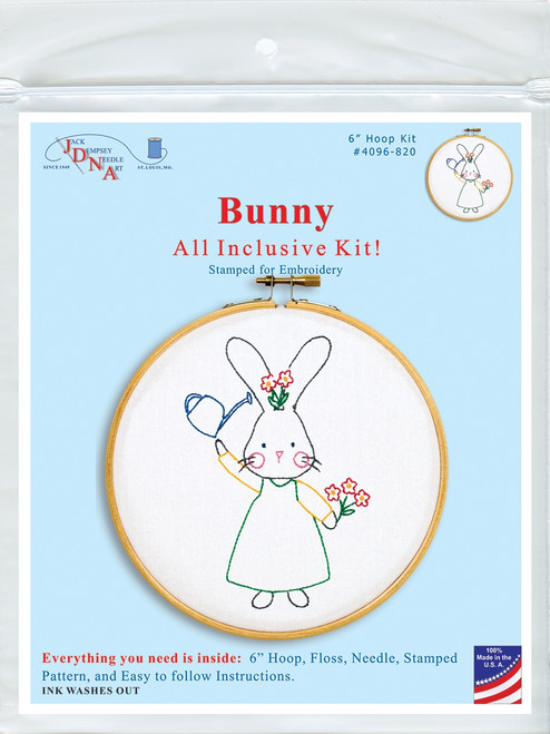 Jack Dempsey Stamped Hoop Kits 6"-Bunny - 5A002MJ5-1GNXY - 013155198201
