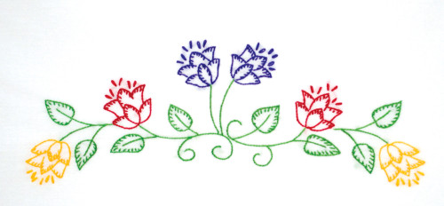 Jack Dempsey Stamped Pillowcases W/White Perle Edge 2/Pkg-Tulips - 5A002MH6-1GNY5