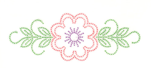 Jack Dempsey Stamped Pillowcases W/White Lace Edge 2/Pkg-Cross-Stitch Floral Design - 5A002MJ3-1GNYF