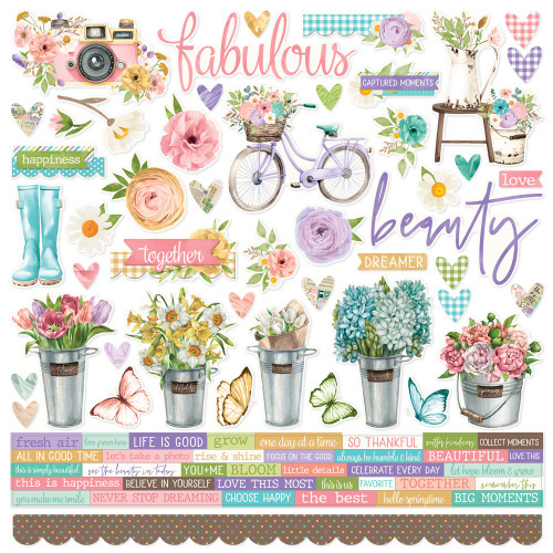 Simple Vintage Flower Shoppe Cardstock Stickers-Simple Vintage Flower Shoppe - 5A002N3S-1GPKC - 810150775563