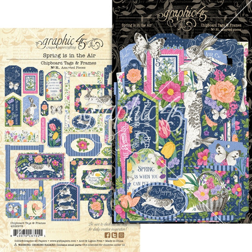 Graphic 45 Die-Cut Assortment-Tags & Frames, Spring Is In The Air - 5A002N4X-1GPKZ - 810070167011