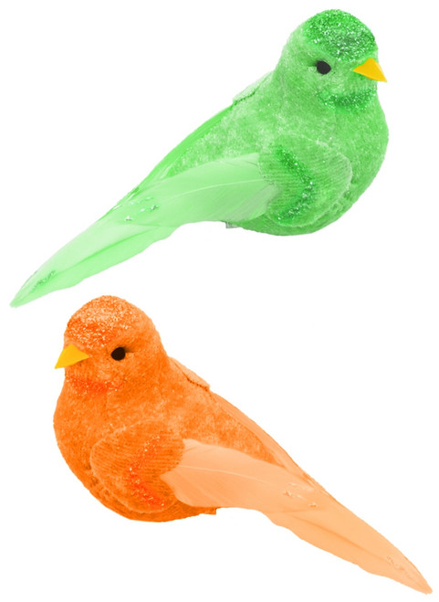 Craft Dcor Essentials FeatheredBird 4.3" 2/Pkg-Tropical - 5A002LV3-1GNJ6