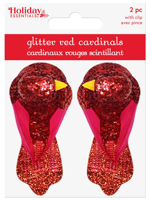6 Pack - Craft D?cor Essentials Cardinals W/Gator Clip 3" 2/Pkg -Glitter Red - 5A002LTY-1GNJD - 775749261820