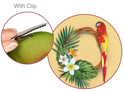 3 Pack - Craft D?cor Essentials Feathered Parrot W/Clip 13" 1/Pkg -Glitter Red - 5A002LTZ-1GNJ7