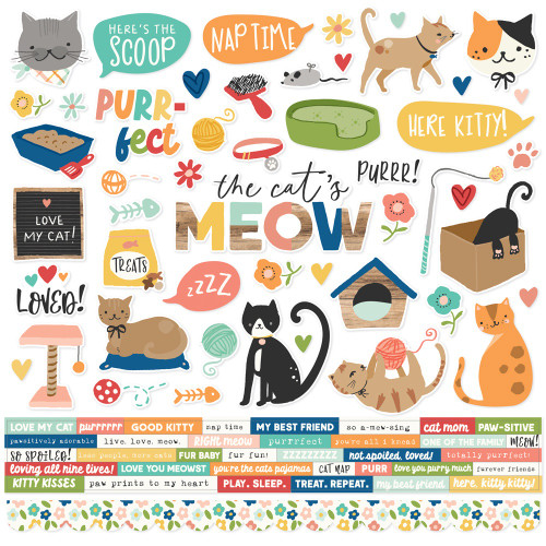 4 Pack - Fur Baby Cat Cardstock Stickers-Fur Baby Cat - 5A002N3D-1GPHT - 810150776171