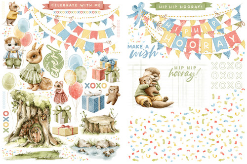 2 Pack - Graphic 45 Rub-On Transfers-Hip Hip Hooray - 5A002N4Y-1GPKX