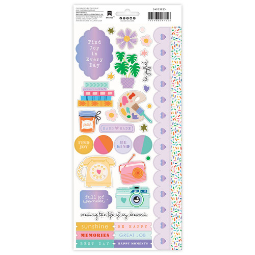 3 Pack - Jen Hadfield Create Joy Cardstock Stickers 6"X12" 78/Pkg-Acccents & Phrases - 5A002RJS-1GSC9