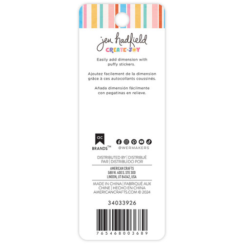 3 Pack - Jen Hadfield Create Joy Puffy Stickers 17/Pkg-Icons - 5A002RJN-1GWP1