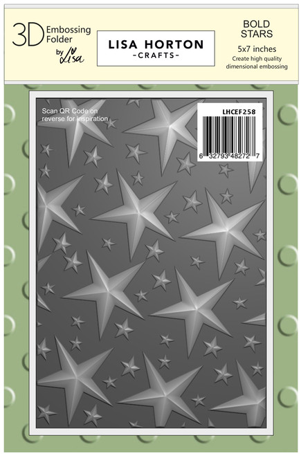 Lisa Horton Crafts Embossing Folder 5"X7"-Bold Stars - 5A002N69-1GPMZ - 632793482727