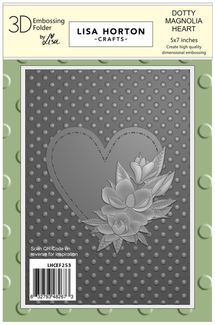 Lisa Horton Crafts Embossing Folder 5"X7"-Dotty Magnolia Heart 5A002N6J-1GPMX - 632793482673