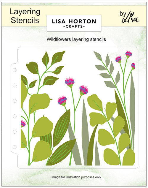 Lisa Horton Crafts Layering Stencils 6"X6"-Wildflowers - 5A002N6V-1GPMY - 780627349989
