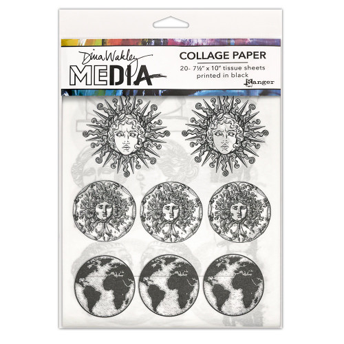 Dina Wakley MEdia Collage Tissue Paper 7.5"X10" 20/PKg-Antiquities - 5A002MJ8-1GNZB - 789541085942