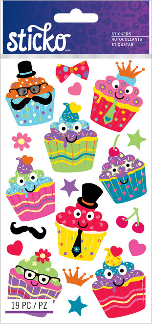 6 Pack - Sticko Stickers-Dress Up Cupcakes - E5200202 - 015586981872 6 Pack - Sticko Stickers-Dress Up Cupcakes - E5200202 - 015586981872
