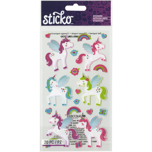 6 Pack - Sticko Stickers-Unicorns - E5201274 - 015586820218
