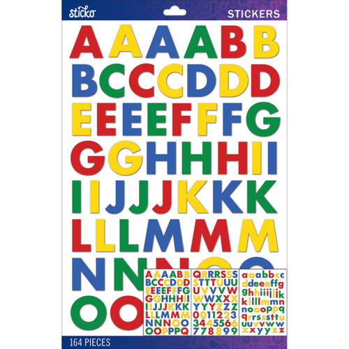 3 Pack - Sticko Alphabet Stickers-Primary Futura Bold Large - E5290033 - 015586814118