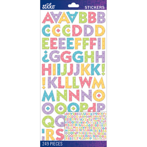 6 Pack - Sticko Alphabet Stickers-Bright Dots Kable Medium - E5290062 - 015586815467 6 Pack - Sticko Alphabet Stickers-Bright Dots Kable Medium - E5290062 - 015586815467