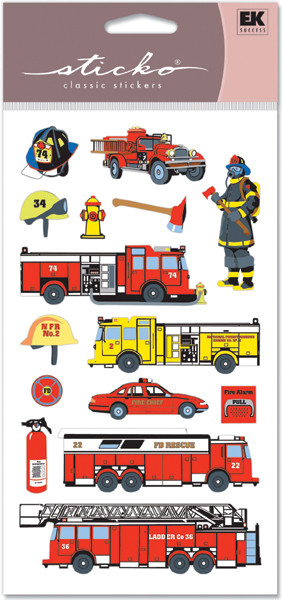 6 Pack - Sticko Stickers-Fire Department - SPSG160 - 015586697667