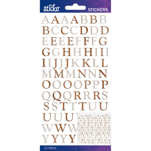 6 Pack - Sticko Alphabet Stickers-Copper Foil Goudy Small - E5290275 - 015586875249