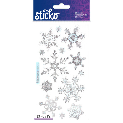 Sticko Vellum Stickers-Snowflakes - SPVM-06 - 015586531923
