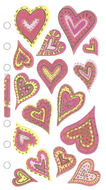 Sticko Vellum Stickers-Expressive Hearts - SPVM45 - 015586555882