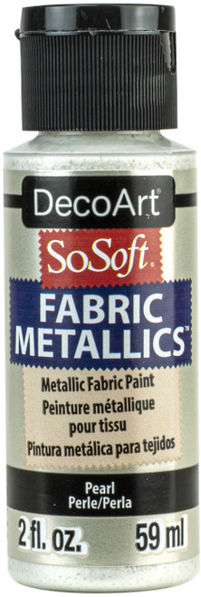 3 Pack - DecoArt SoSoft Fabric Metallics Acrylic Paint 2oz-Pearl - DSM2OZ-30 - 766218115713