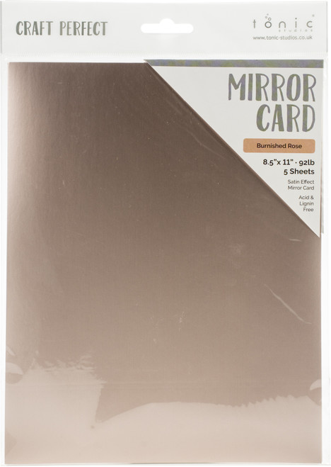 3 Pack - Craft Perfect Satin Mirror Cardstock 8.5"X11" 5/Pkg-Satin -Burnished Rose - MIRRORS-9488E - 818569024883