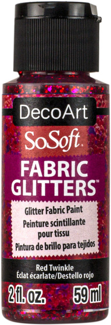 3 Pack - DecoArt SoSoft Fabric Glitters Acrylic Paint 2oz-Red Twinkle - DSSFG2OZ-07 - 766218115591