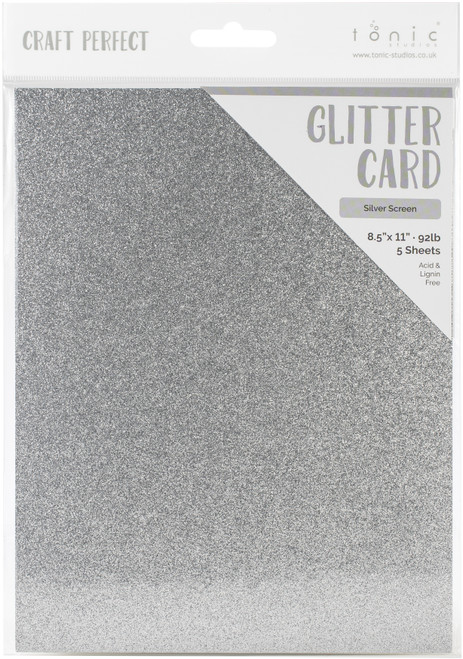 2 Pack - Craft Perfect Glitter Cardstock 8.5"X11"-Silver Screen - GLTTRCRD-9961E - 818569029611