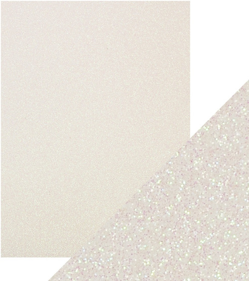2 Pack - Craft Perfect Iridescent Glitter Cardstock 8.5"x11"-Sugar Crystal - 5A0022NN-9968E