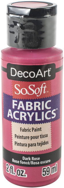 3 Pack - DecoArt SoSoft Fabric Acrylic Paint 2oz-Dark Rose - DSS2OZ-94 - 766218053732