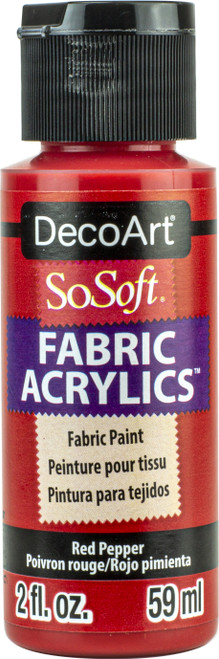 3 Pack - DecoArt SoSoft Fabric Acrylic Paint 2oz-Red Pepper - DSS2OZ-88 - 766218116277