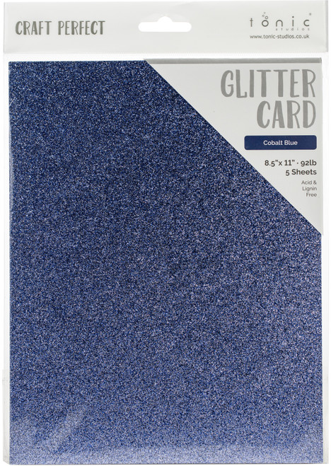 2 Pack - Craft Perfect Iridescent Glitter Cardstock 8.5"x11"-Cobalt Blue - 5A0022NN-9973E - 5060517149734