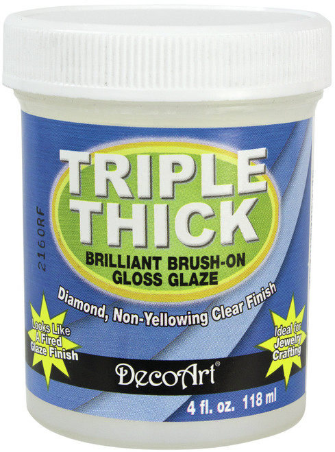 3 Pack - DecoArt Triple Thick Brilliant Brush-On Gloss Glaze-4oz Tub - TG01-10 - 766218019431