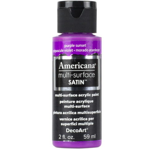 6 Pack - DecoArt Americana Multi-Surface Satin Acrylic Paint 2oz-Purple Sunset - DA5-30-68 - 766218083869