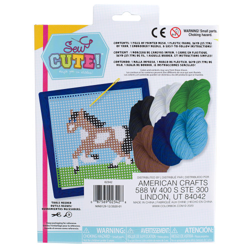 3 Pack - Colorbok Sew Cute! Needlepoint Kit-Horse - 2342A