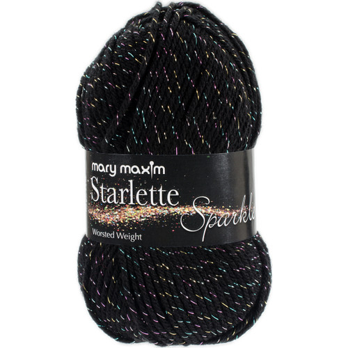 10 Pack - Mary Maxim Starlette Sparkle Yarn-Black - Y127-102 - 848787017800