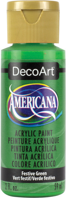 6 Pack - DecoArt Americana Acrylic Paint 2oz-Festive Green - Semi-Opaque - DA-230 - 766218011886