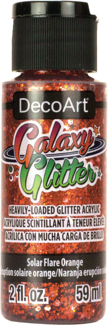 3 Pack - DecoArt Galaxy Glitter Acrylic Paint 2oz-Solar Flare - Orange - DGG2OZ-16 - 766218112170
