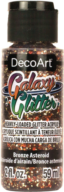 3 Pack - DecoArt Galaxy Glitter Acrylic Paint 2oz-Asteroid - Bronze - DGG2OZ-12 - 766218112132
