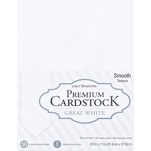 3 Pack - Core'dinations Value Pack Smooth Cardstock 8.5"X11" 50/Pkg-Great White - 377687 - 718813776875