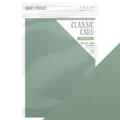 3 Pack - Craft Perfect Weave Textured Classic Card 8.5"X11" 10/Pkg-Sea Salt Green - CARD 8-9705E