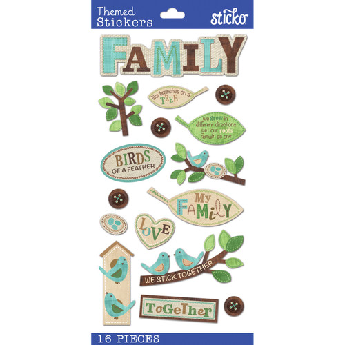 12 Pack - Sticko Themed Stickers-The Family Tree - E5238222 - 015586793932